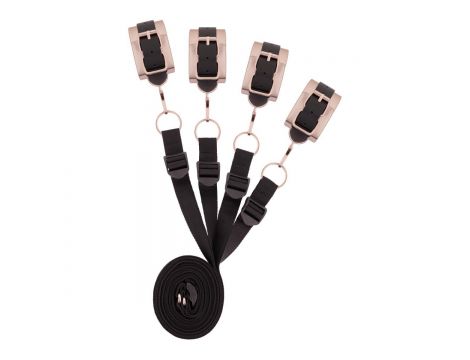 Rosy Gold - Under-Mattress Restraint Set - Black