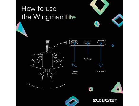 Masturbator automatyczny BLOWCAST Wingman Lite z wibracją USB - 7