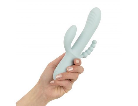 Wibrator silikonowy Good Vibes Only Sage niebieski USB 22 cm - 8