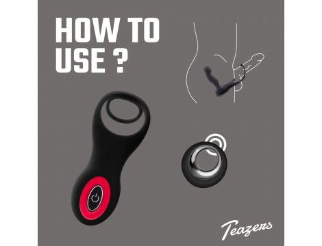 Masażer prostaty z pierścieniem Teazers pilot USB - 5