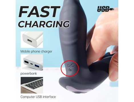 Masażer prostaty falujący z pilotem B-Series Cute silikonowy USB 15 cm - 15