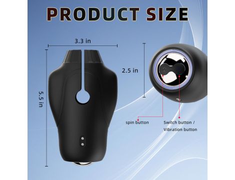 Automatyczny masturbator Cyclone Spinner Elite z rotacją i wibracją USB - 18