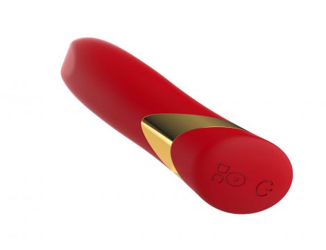 Wibrator szminkowy silikonowy czerwony B Series Cute USB 10 cm - 10