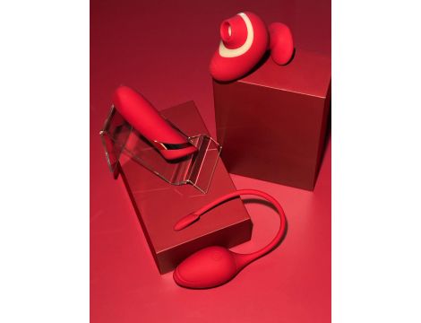 Wibrator szminkowy silikonowy czerwony B Series Cute USB 10 cm - 9