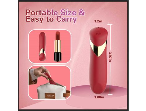 Wibrator szminkowy silikonowy czerwony B Series Cute USB 10 cm - 17