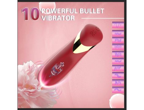 Wibrator szminkowy silikonowy czerwony B Series Cute USB 10 cm - 18