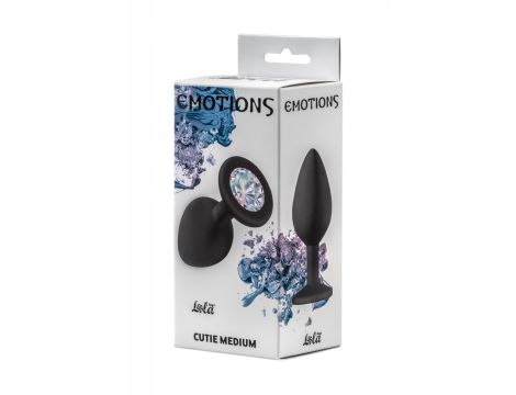 Plug-Anal Plug Emotions Cutie Medium Black Clear crystal - 3