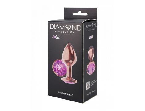 Plug-Butt Plug Diamond Amethyst Shine S Rose Gold