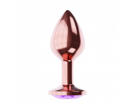 Plug-Butt Plug Diamond Amethyst Shine L Rose Gold