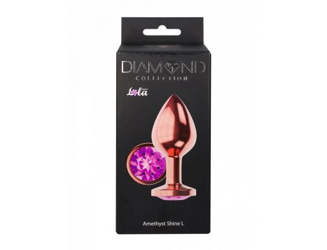 Plug-Butt Plug Diamond Amethyst Shine L Rose Gold - 2