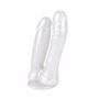 Podwójne dildo perłowe Pearl biały z przyssawką 17 cm - 2