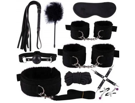 Zestaw BDSM 10 elementów Fetish B Series czarny - 10