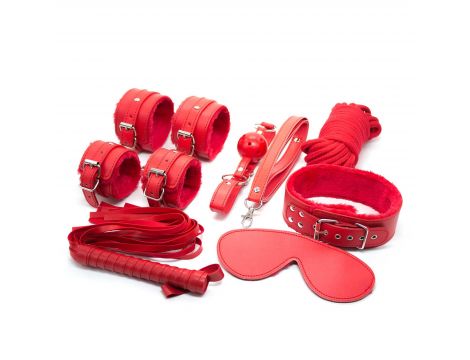 Zestaw bondage Fetish B Series czerwony 8 elementów - 2