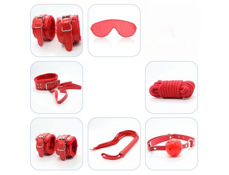 Zestaw bondage Fetish B Series czerwony 8 elementów - 8