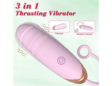 Vibrating Silicone Love EGG USB 7 vibration and thrust functions / Remote control Pink - 2