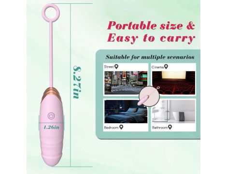 Vibrating Silicone Love EGG USB 7 vibration and thrust functions / Remote control Pink - 5