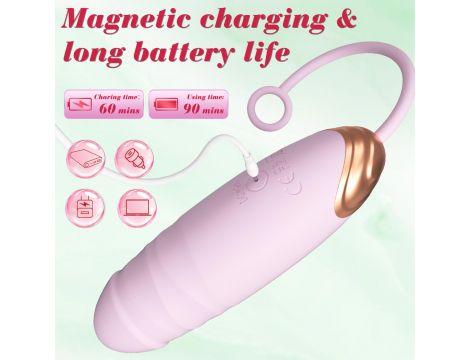 Vibrating Silicone Love EGG USB 7 vibration and thrust functions / Remote control Pink - 7
