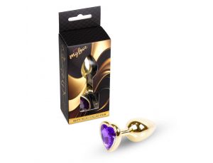MyLove Toys - Jewellery Gold  Heart PLUG- Purple