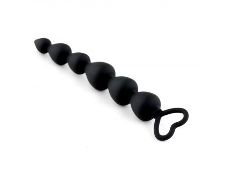 Kule analne silikonowe HeavyFun czarne serce 17 cm - 4