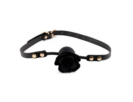 Knebel silikonowy Black Rose z różą i kanałem 4,2 cm - 2