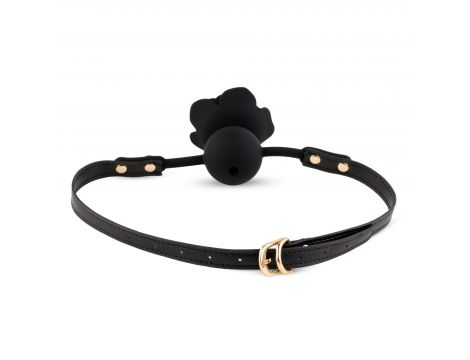 Knebel silikonowy Black Rose z różą i kanałem 4,2 cm - 5