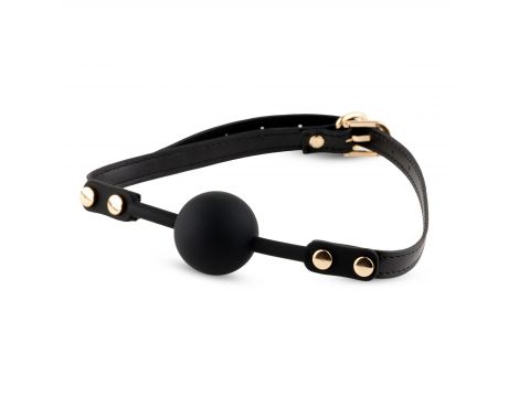 Knebel kulkowy silikonowy 4 cm regulowany czarny HeavyFun