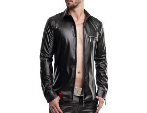 Koszula wetlook Regnes Fetish Planet RMPasquale001 czarna XL
