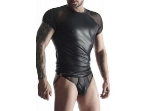 Męski t-shirt wetlook Regnes Fetish Planet czarny L