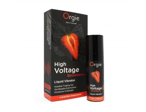 Wibrujący Żel Intymny Orgie High Voltage Truskawkowy 15ml - 2