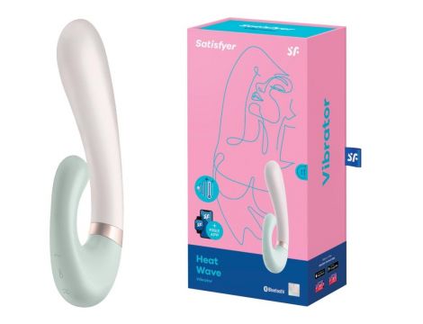 Wibrator punktu G Satisfyer Heat Wave miętowy podgrzewany aplikacja 20 cm - 3