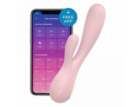 Wibrator króliczek Satisfyer Mono Flex różowy z aplikacją