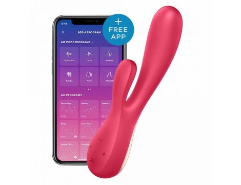Wibrator króliczek Satisfyer Mono Flex czerwony z aplikacją