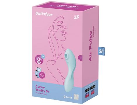 Stymulator łechtaczki Satisfyer Curvy Trinity 5 niebieski silikonowy - 3