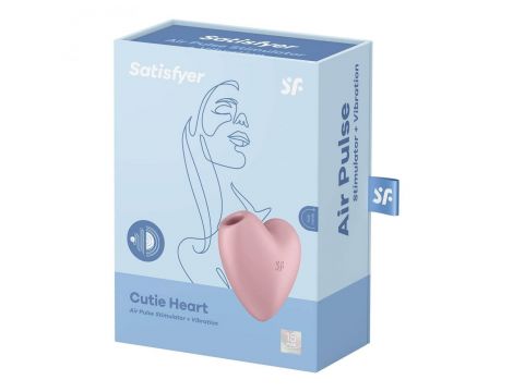 Stymulator łechtaczki Satisfyer Cutie Heart jasnoczerwony silikonowy USB