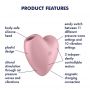 Stymulator łechtaczki Satisfyer Cutie Heart jasnoczerwony silikonowy USB - 4
