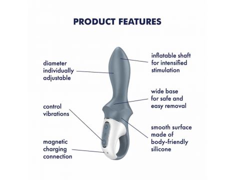 Wibrator analny pompowany Satisfyer Air Pump Booty 1 USB