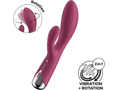 Wibrator króliczek z rotacją Satisfyer Spinning Rabbit 1 czerwony USB - 4