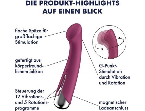 Wibrator punktu G obrotowy Satisfyer Spinning 1 czerwony - 2