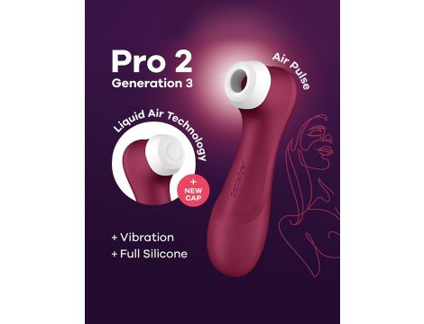 Stymulator łechtaczki Satisfyer Pro 2 Liquid Air bordowy USB - 7