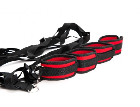 Black And Red Wrist And Ankle Bed