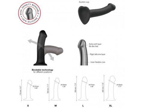 Dildo silikonowe zginane Strap on me czarny M - 5