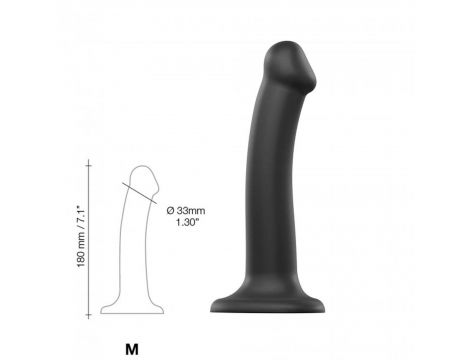 Dildo silikonowe zginane Strap on me czarny M - 3
