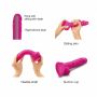 Dildo realistyczne Strap on me z przesuwaną skórą fuksjowe L - 5