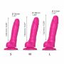 Dildo realistyczne Strap on me z przesuwaną skórą fuksjowe L - 4