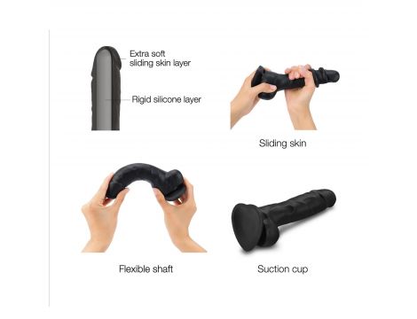 Realistyczne dildo Sliding Skin Strap-on-me czarne M - 4