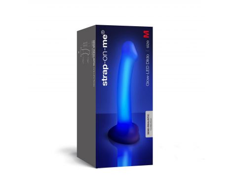 Dildo realistyczne LED fioletowe Straponme 18 cm M - 6