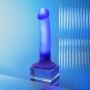 Dildo realistyczne LED fioletowe Straponme 18 cm M - 5