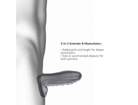 Przedłużka silikonowa Ryzer Max Man.wand black plum 18 cm - 6