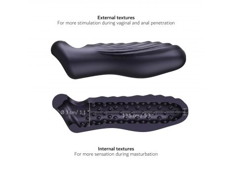 Przedłużka silikonowa Ryzer Max Man.wand black plum 18 cm - 2