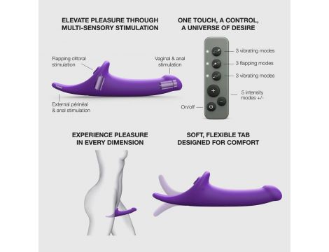 Dildo multi orgasm wibrujące Strap on me L fioletowe - 3